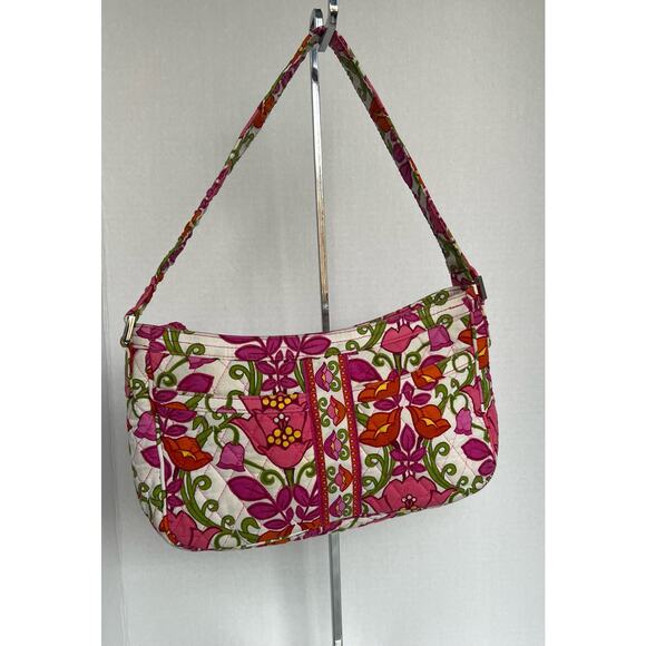 Vera Bradley Pink and Orange Floral RETIRED Lilli Bell Small Shoulder Bag - Picture 1 of 9